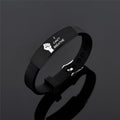 American Protest I Can't Breath Bracelets Black Stainless Steel Silicone Bracelets&Bangles Adjustable George Floyd