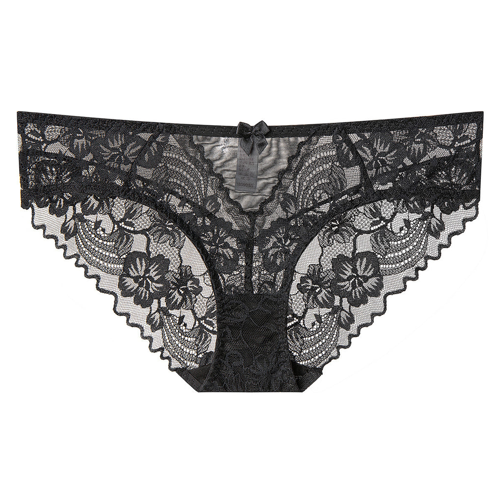 mid-waist floral lace triangle briefs