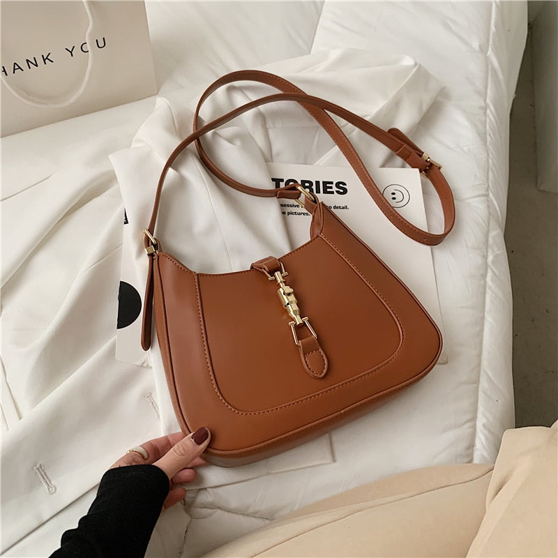 bag with two shoulder straps for underarm or crossbody use