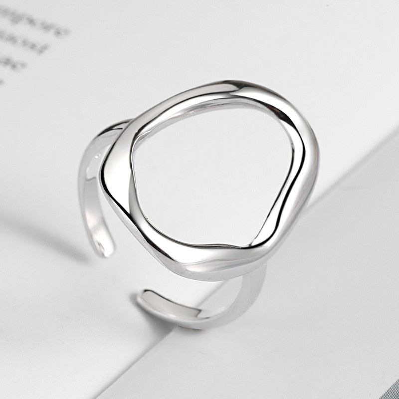 Minimalist Irregular Hollow Ellipse Gold Silver Color