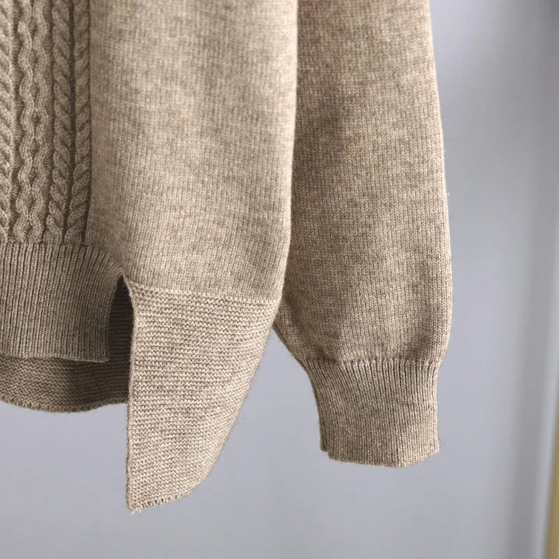 Angora-style wide-leg sweater and pants set