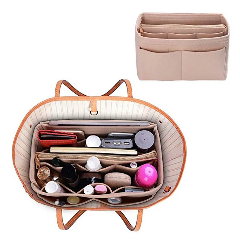 Multi pocket women's makeup bag toiletries storage bag.