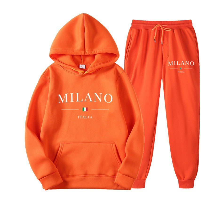 Unisex fleece hoodie and sweatpants set