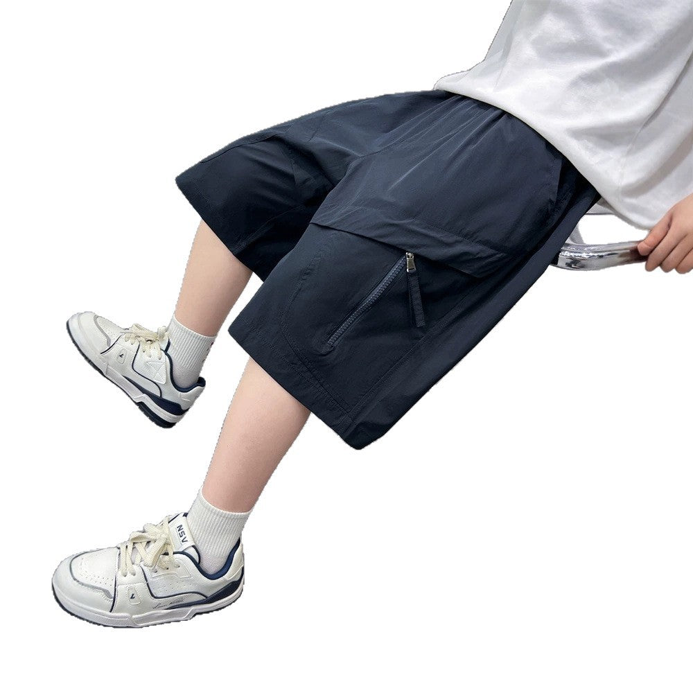 Casual Cargo Shorts for Boys Mid-Length Pants Kids Clothing
