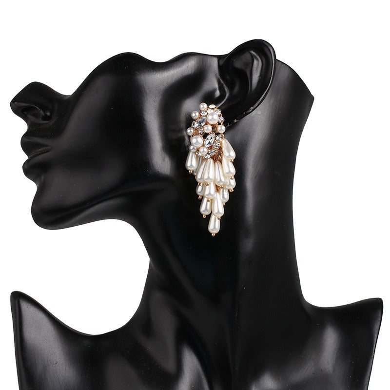 Earnail accessories female pearl water drop earrings versatile ear