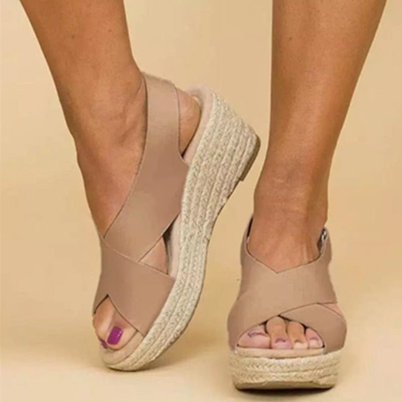 women's large size hemp rope sole sandals