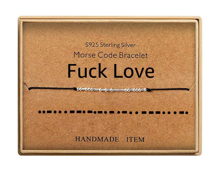 Fuck Off Morse Code Bracelets for Women Men Beads on Silk Cord Friendship Bracelet Gift Jewelry