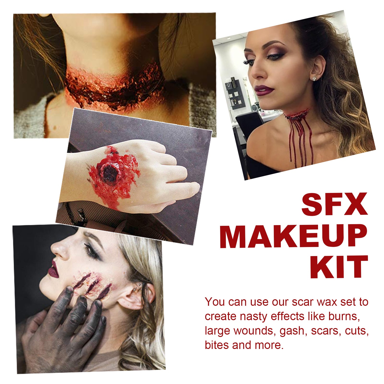 SFX Makeup Kit, Props Scar Scary Atmosphere Party Set.