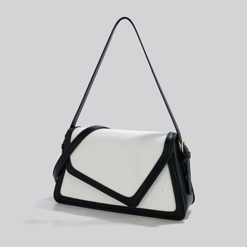 small contrast color shopper bag with soft handle