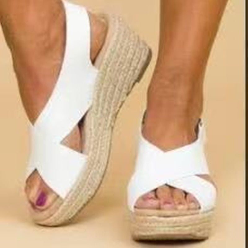 women's large size hemp rope sole sandals
