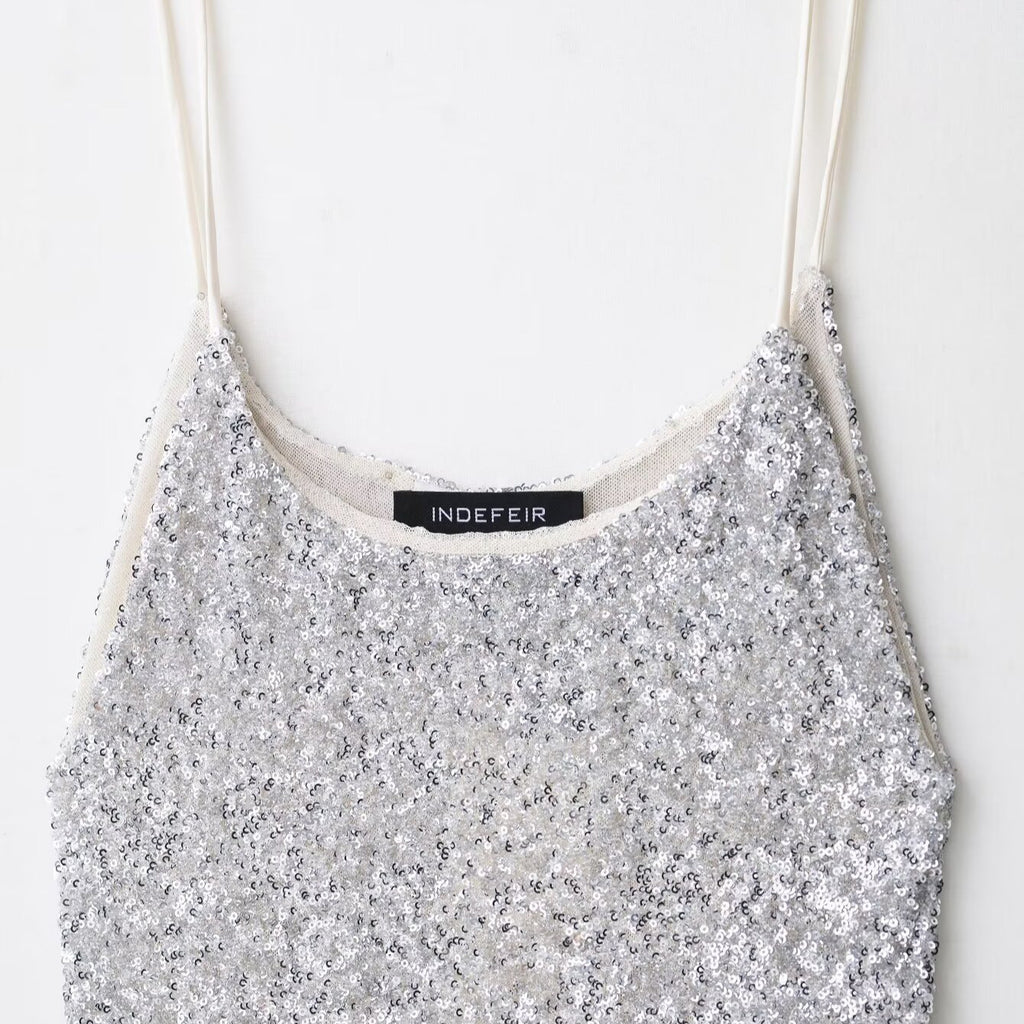 bead embellished lingerie-style dress