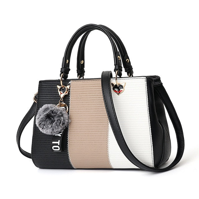 sequined hairball crossbody bag