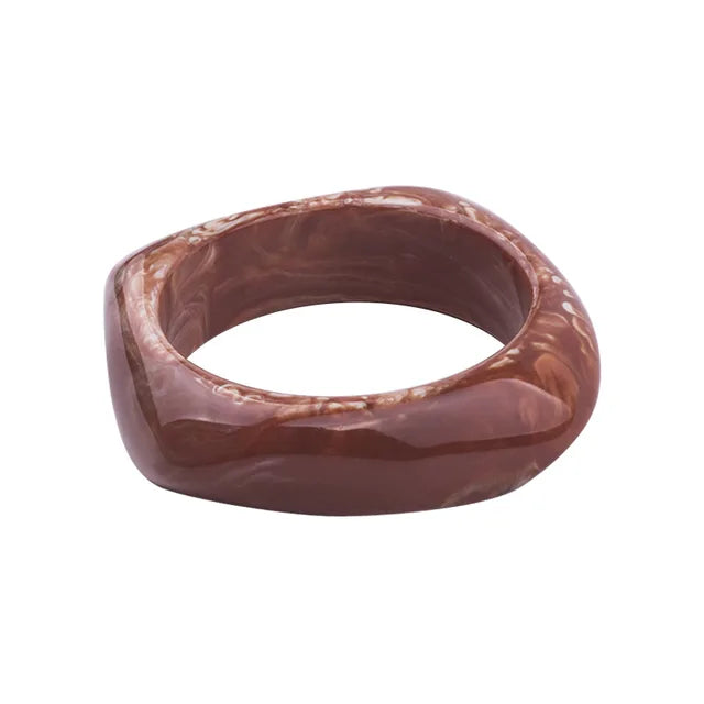 Vintage Colorful Resin Cuff Bracelets Bangles for Women Acrylic Irregular Geometric Wide Bracelet Charms Female Jewelry