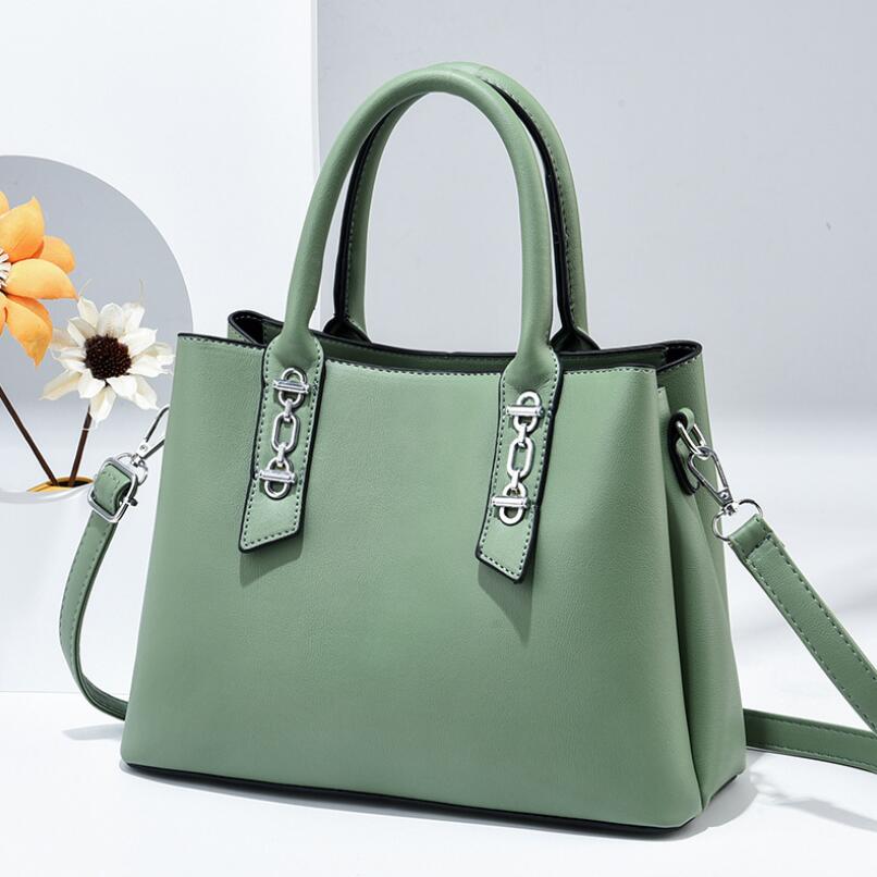 solid color PU crossbody tote bag