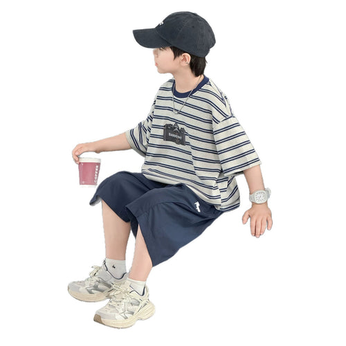 Boys short sleeve two-piece cotton set