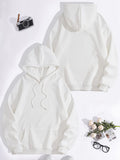 Kangaroo pocket hooded long sleeved fleece hoodie