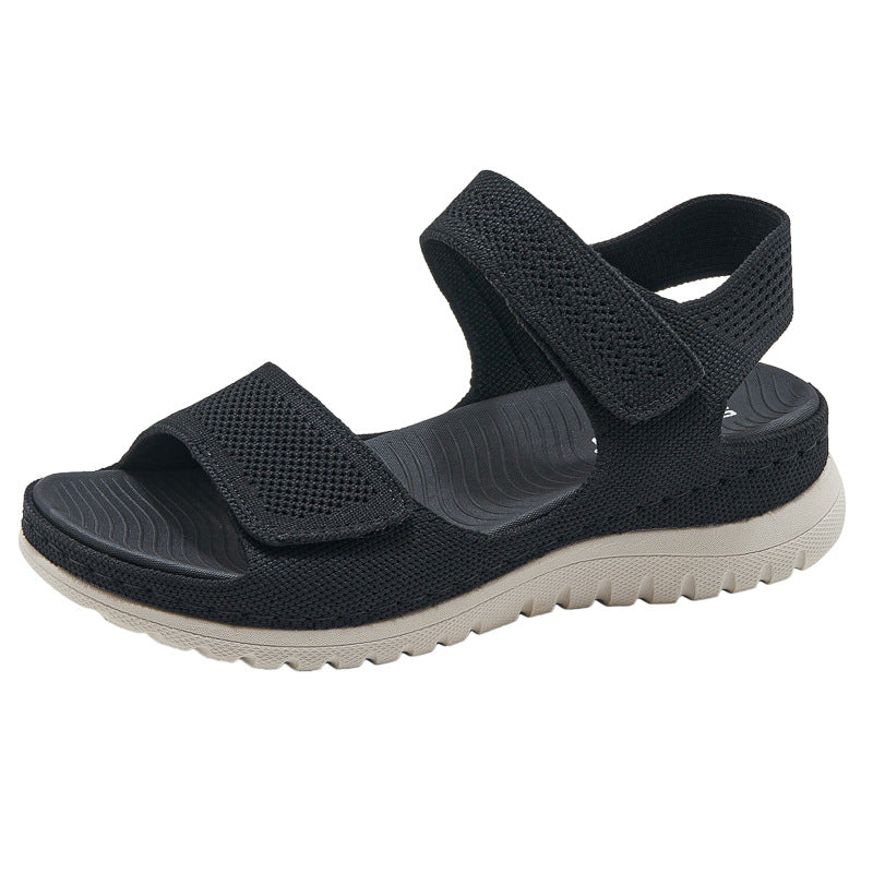 European and American sports and leisure sandals with Velcro hollow out beach thick sole women's
