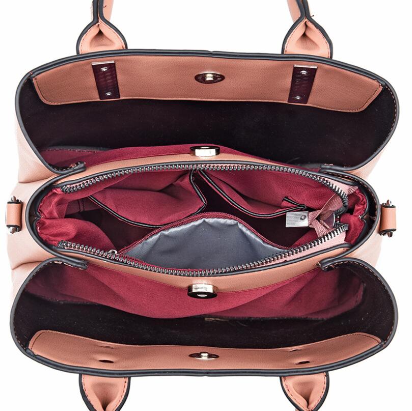 solid color PU crossbody tote bag