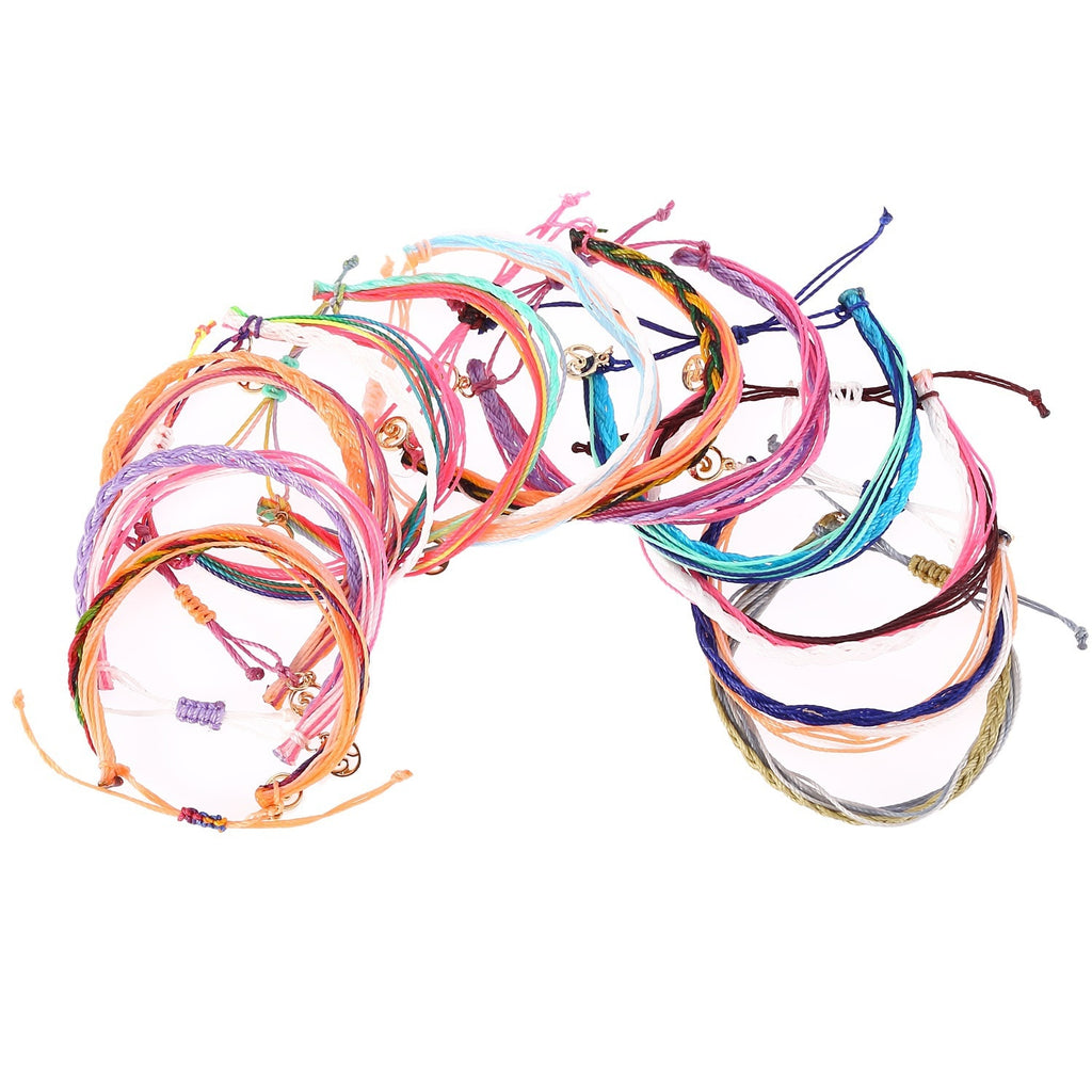 waterproof wax cord friendship bracelets Bohemian braided bracelet for teenagers wave summer fashion jewelry