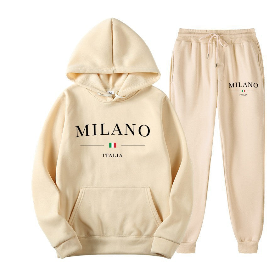Unisex fleece hoodie and sweatpants set