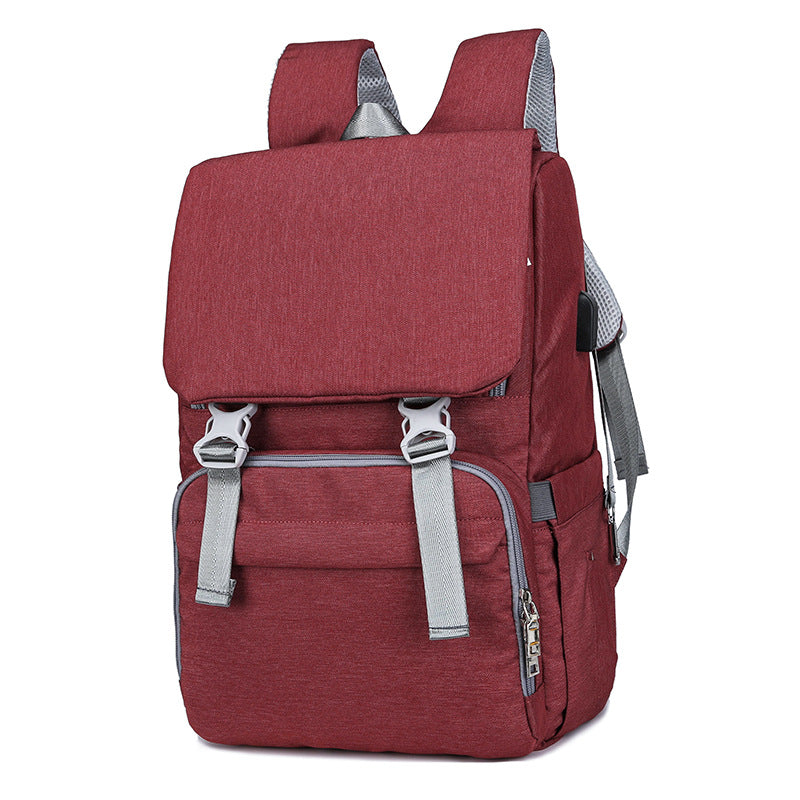 Usb Dry and Wet Separation Waterproof Backpack Multifunctional Large Capacity Crib Folding Anti-Theft Mother and Baby Bag