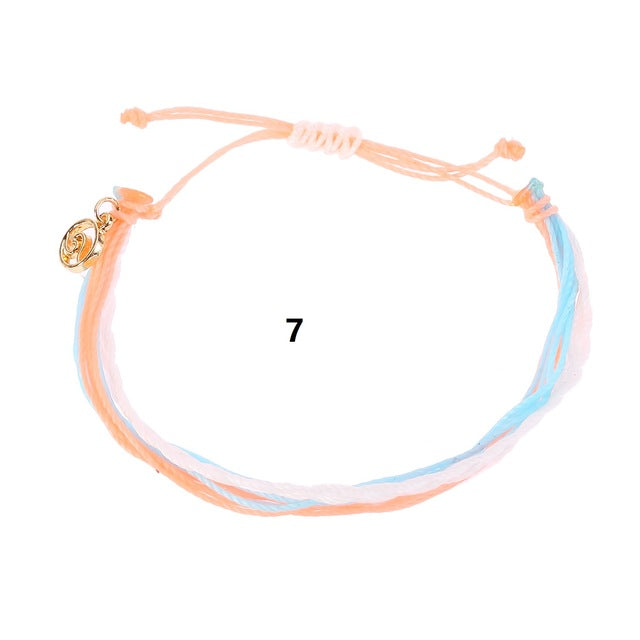 waterproof wax cord friendship bracelets Bohemian braided bracelet for teenagers wave summer fashion jewelry