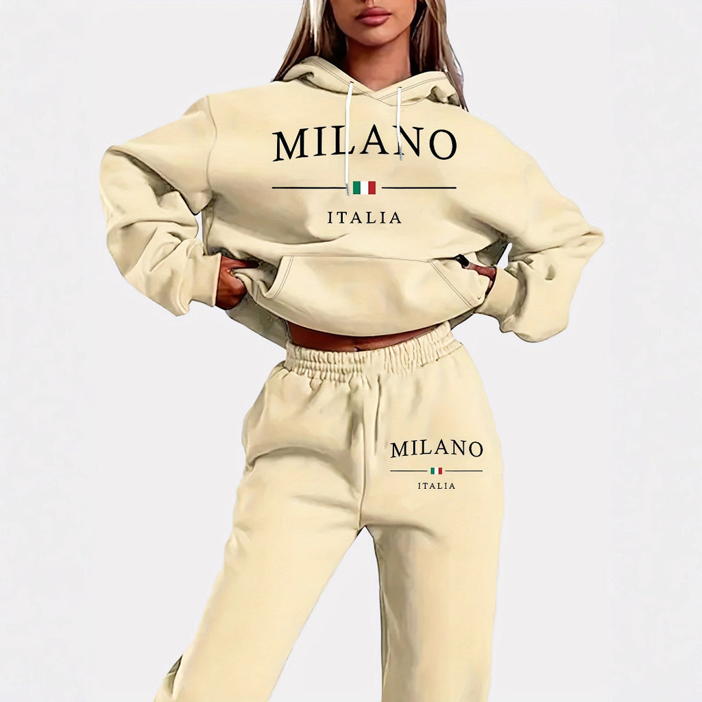 Unisex fleece hoodie and sweatpants set