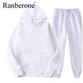 Solid Hooded Tracksuit Set