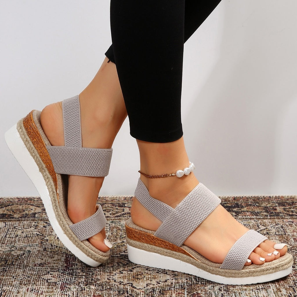 Poe Heel Sandals for Women's Summer New Fish Mouth Elastic Hooded Thick Sole