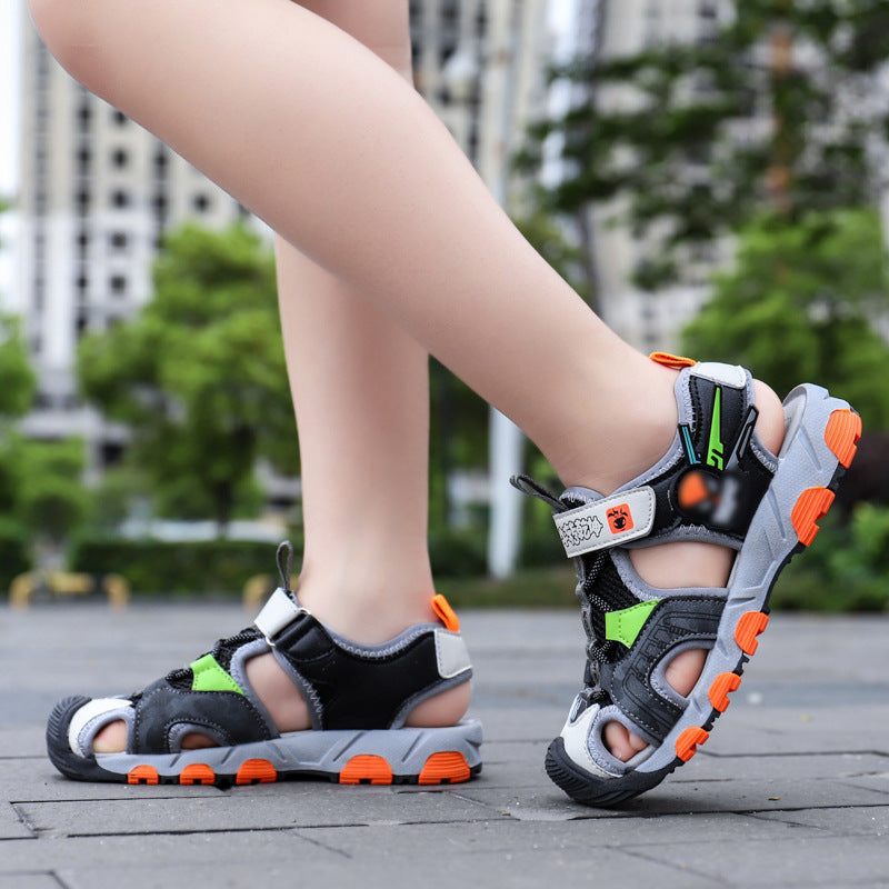 Spring And Summer New Children's Mesh Casual Shoes Fashion Sandals Baotou Velcro Trend