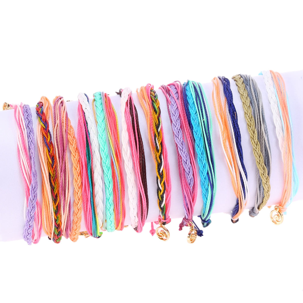 waterproof wax cord friendship bracelets Bohemian braided bracelet for teenagers wave summer fashion jewelry