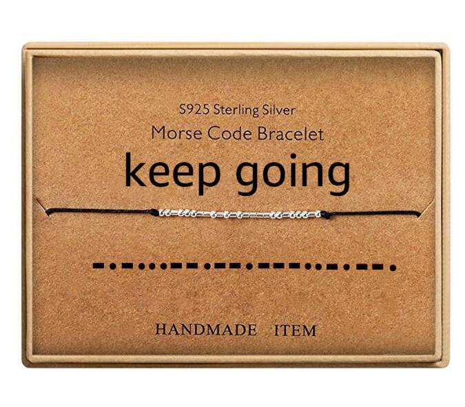 Fuck Off Morse Code Bracelets for Women Men Beads on Silk Cord Friendship Bracelet Gift Jewelry