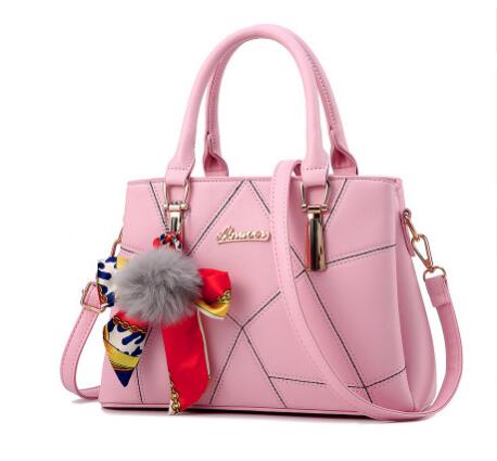 geometric PU shoulder bag with single strap