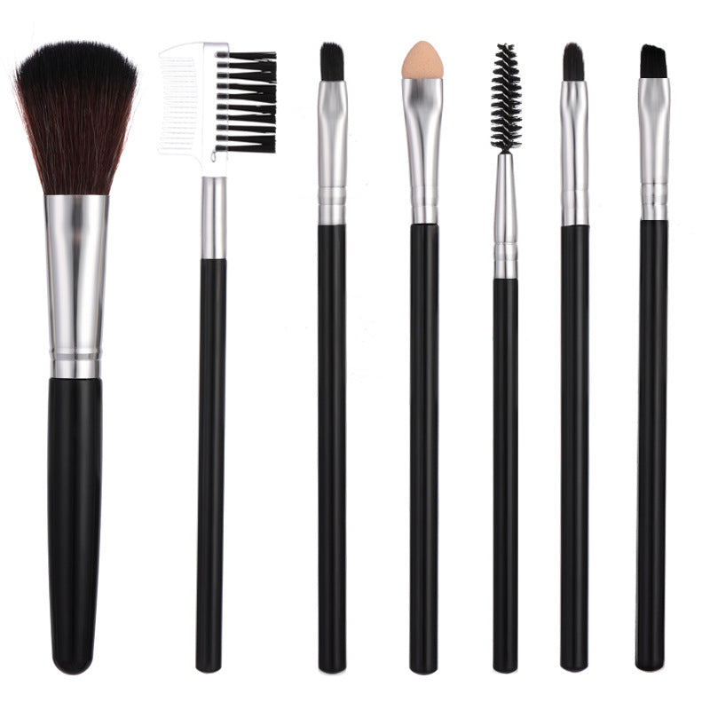 7-piece makeup brush set with long handles
