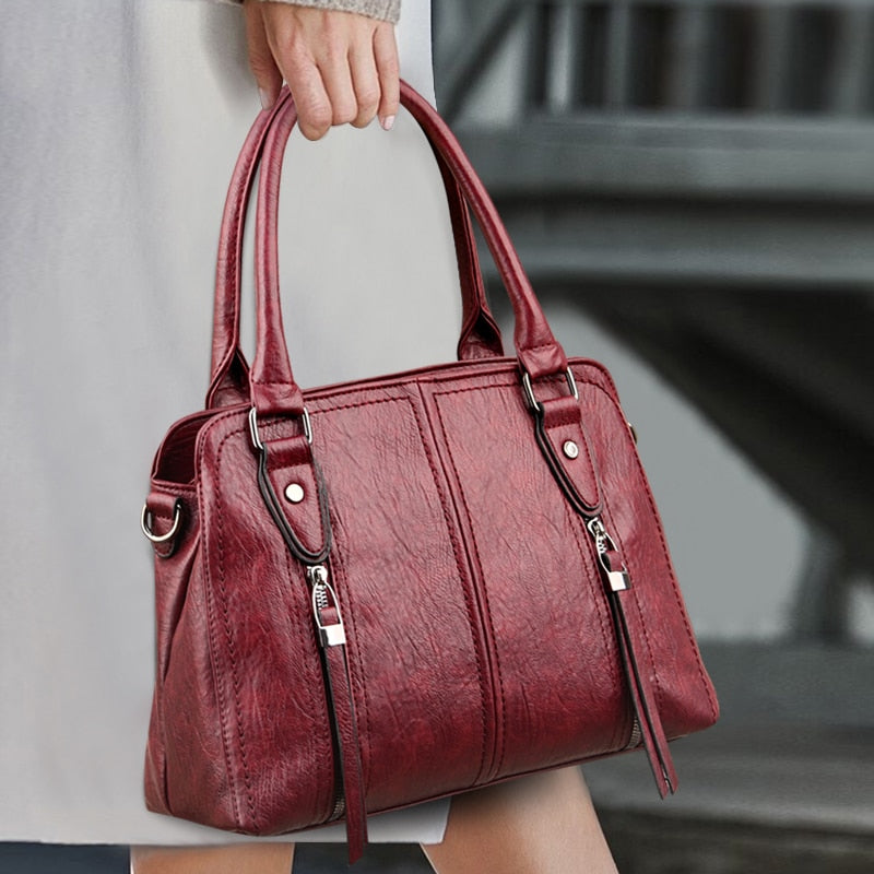 retro leather-look messenger bag