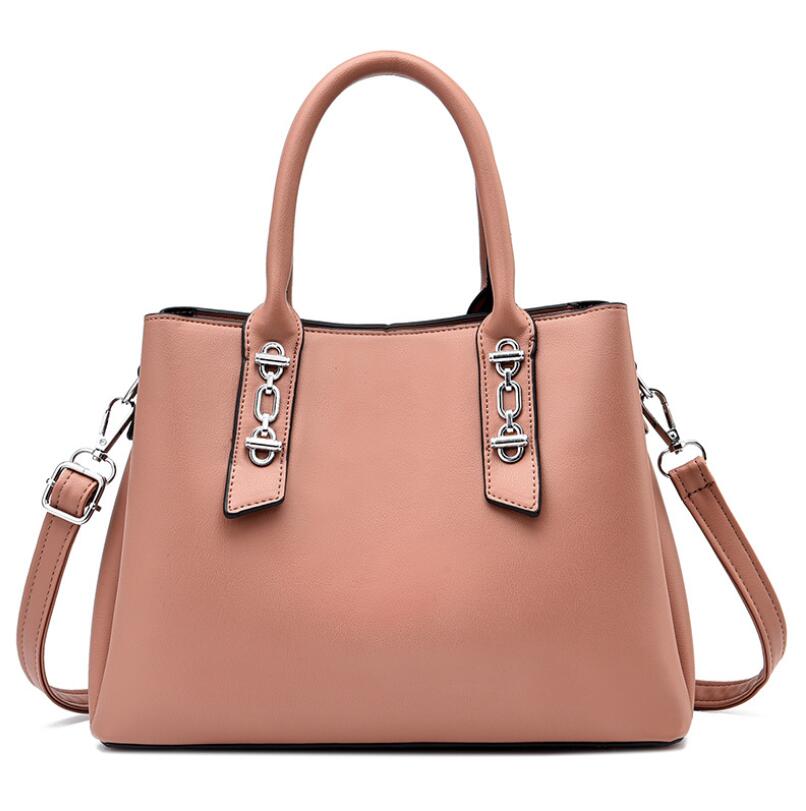 solid color PU crossbody tote bag