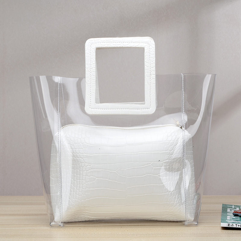transparent summer beach handbag