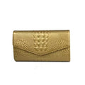 Red textured clutch bag
