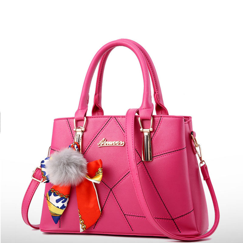geometric PU shoulder bag with single strap