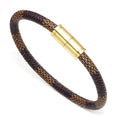 Leather Bracelets for Men and Women Jewelry Stainless Steel Magnetic Clasp