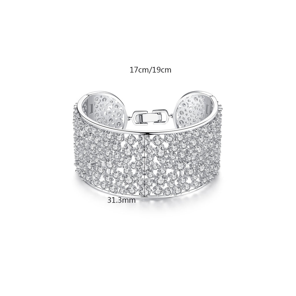 European and American heavy industry bracelets, brass zircon grand and personalized fashion bride