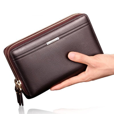 black men's leather-style wallet