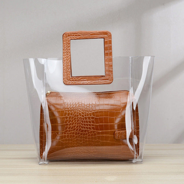 transparent summer beach handbag
