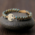 Vintage Leather Bracelets natural Stone Wrap for men and Women tree Boho Friendship Bracelet Handmade Jewelry