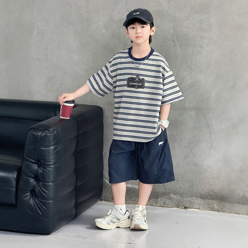 Boys short sleeve two-piece cotton set