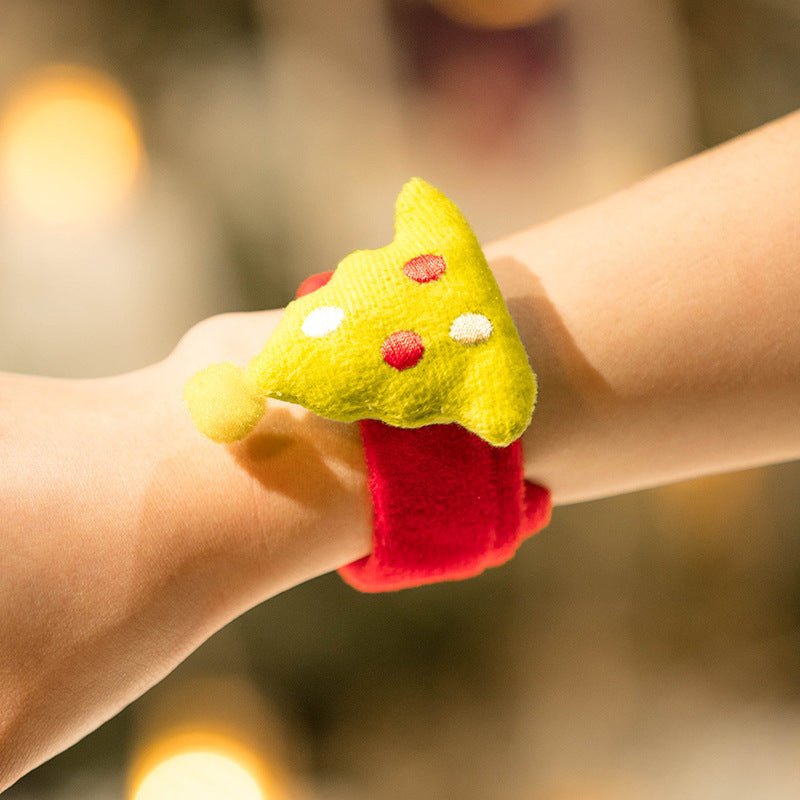 Christmas Decorative Plush Pop Bracelets for Kids, Creative Holiday Gifts and Party Favors for Kindergarten Celebrations