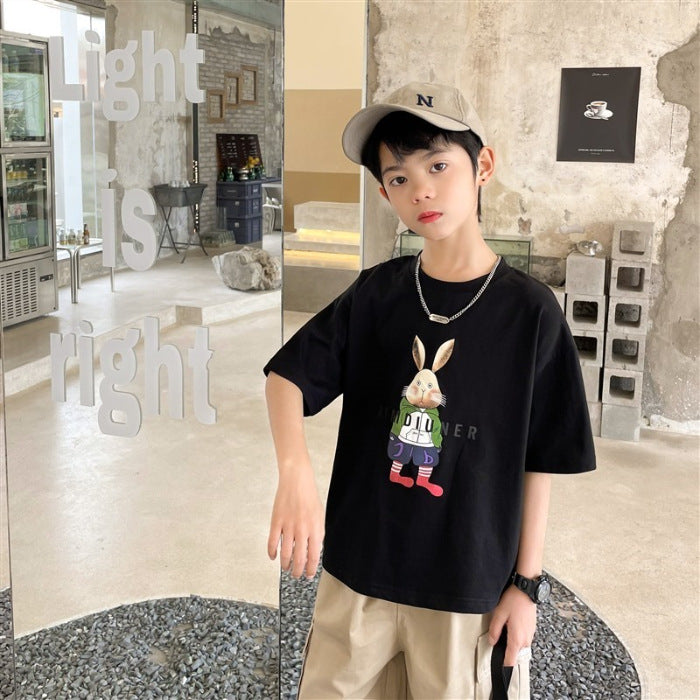 Boy's Short Sleeve T-Shirt Top for Kids Trendy Children's Clothing.
