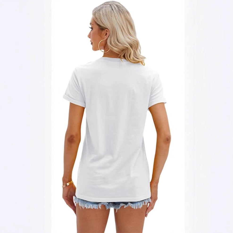 Women's T-Shirt Short Sleeve Sunflower Pattern Loose Summer Top S M L