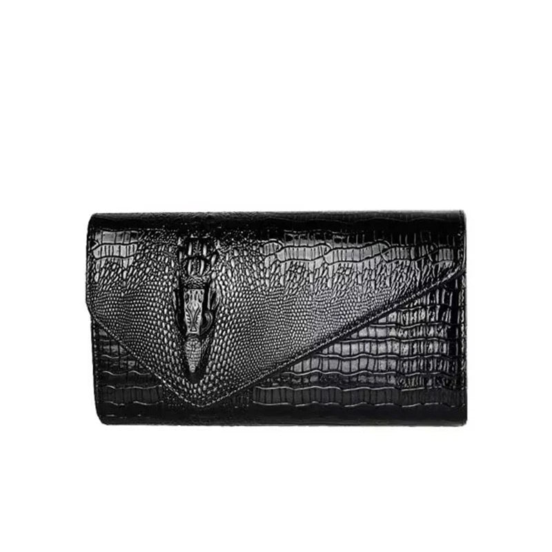 snakeskin-effect crossbody bag with chain strap