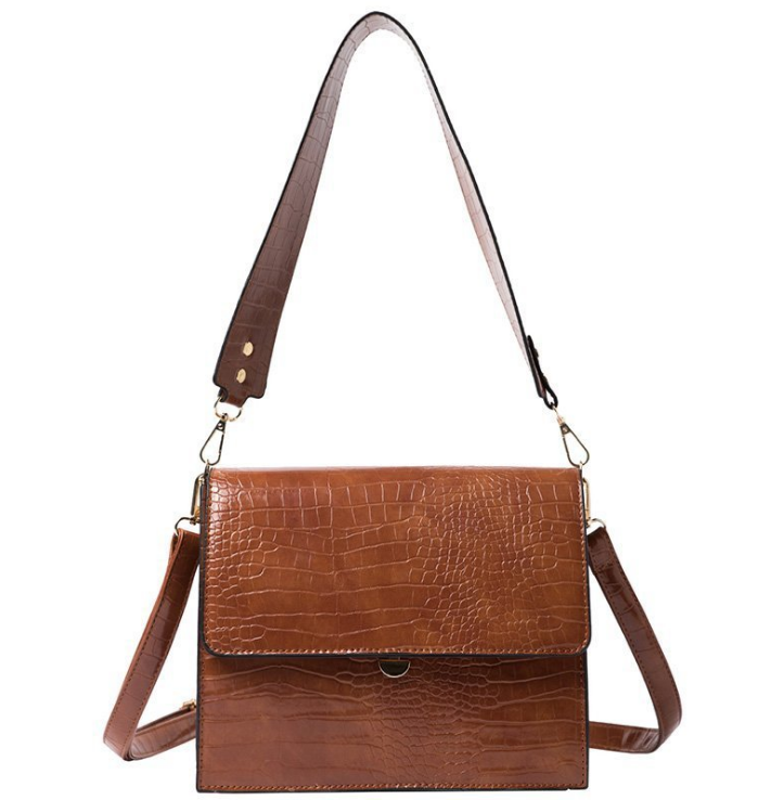 small PU leather shoulder messenger bag with alligator texture